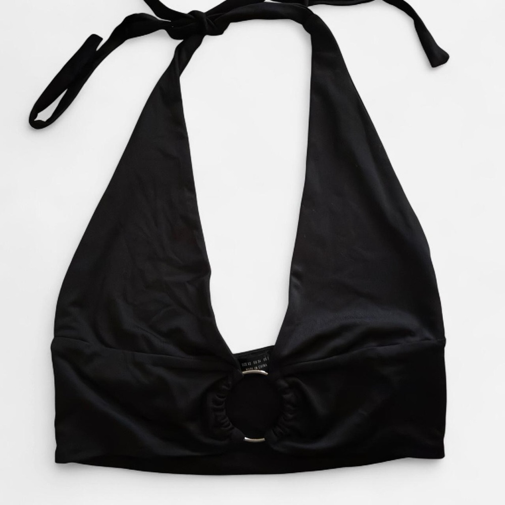 SHEIN Black Halter Crop Top